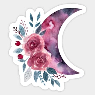 Flowers moon watercolor Sticker